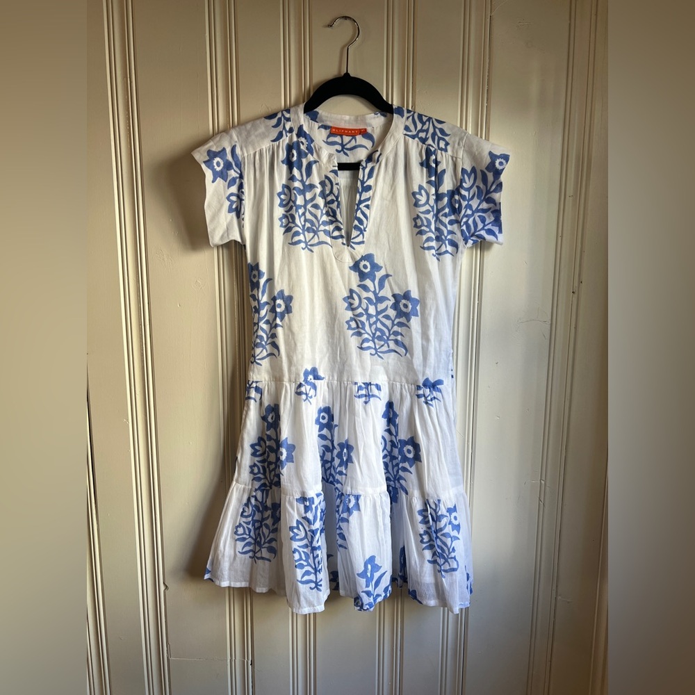 Oliphant Blue and White Dress Floral XS